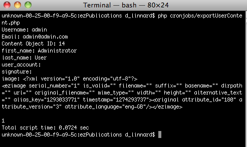 displaying user attributes